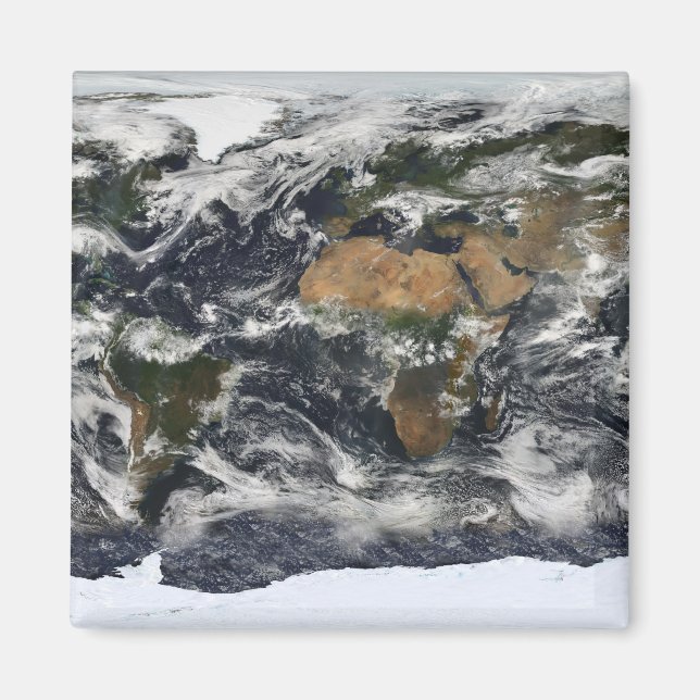 Imán Vista satelital detallada de la Tierra (Frente)