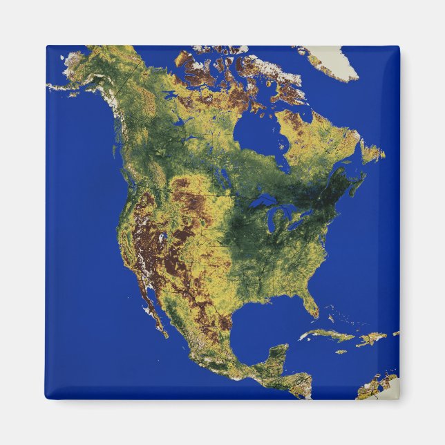Imán Vista topográfica de América del Norte y Central (Frente)