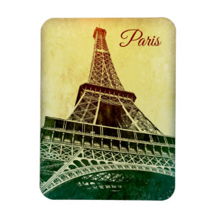Imán Vista vintage de la Torre Eiffel en París