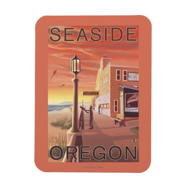 Imán Vistas al mar y al acuario de Oregon (Vertical)