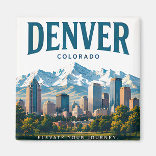 Imán Vistas alpinas de la ciudad de Denver