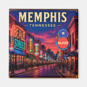 Imán 🎸 Vistas de Beale Street en Memphis Tennessee