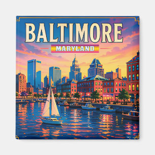 Imán 🌇 Vistas de la ciudad del puerto interior de Balt