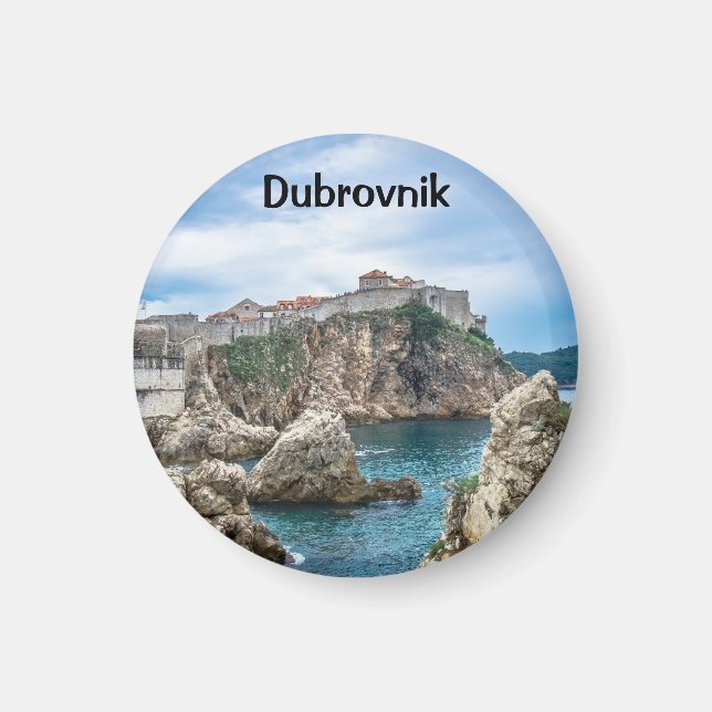 Imán Vistas de las murallas de Dubrovnik al mar (Frente)