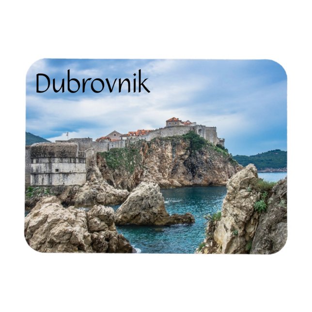 Imán Vistas de las murallas de Dubrovnik al mar (Horizontal)