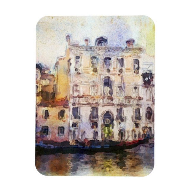 Imán Vistas de Venecia hechas con acuarela artística (Vertical)