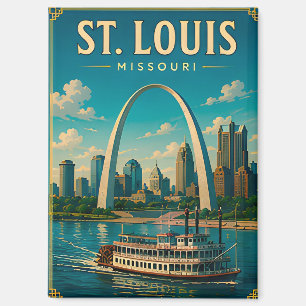 Imán 🌉 Vistas del Arco de la Puerta de St Louis Missou