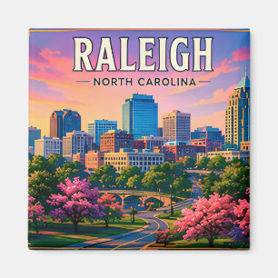 Imán 🌳 Vistas del horizonte de Raleigh Carolina del No