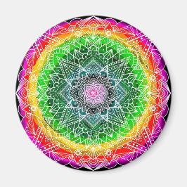 Imán Vistazo de colores arcoiris Mandala