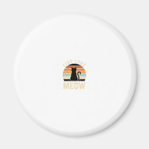 Imán Viva Ama Gatito Diseño Antiguo de Gato Atardecer_1