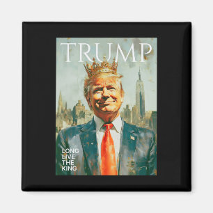Imán Viva El Rey Vintage Retro Trump Retrato 4t