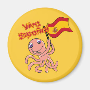 Imán Viva la Espana con camiseta de pulpo