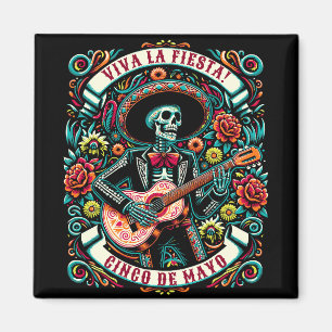 Imán ¡Viva La Fiesta! Diseño de Cinco de Mayo