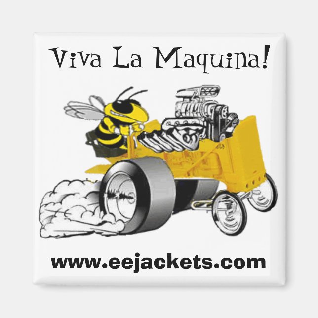 Imán "Viva La Maquina" E-E Yellow Jacket Dragster Magne (Frente)