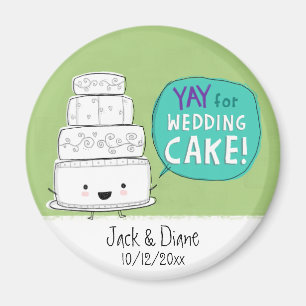 Imán ¡Viva la tarta de boda! Personalizable