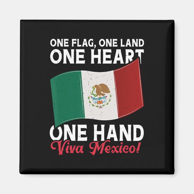 Imán Viva México - Bandera de México Día de la Independ (Frente)