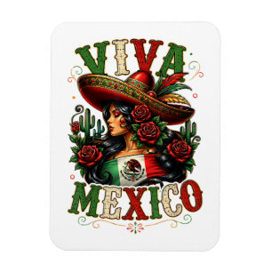 Imán Viva México Bandera Rosa Día de la Independencia d