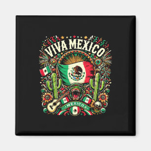 Imán Viva México Día de la Independencia Bandera Mexica