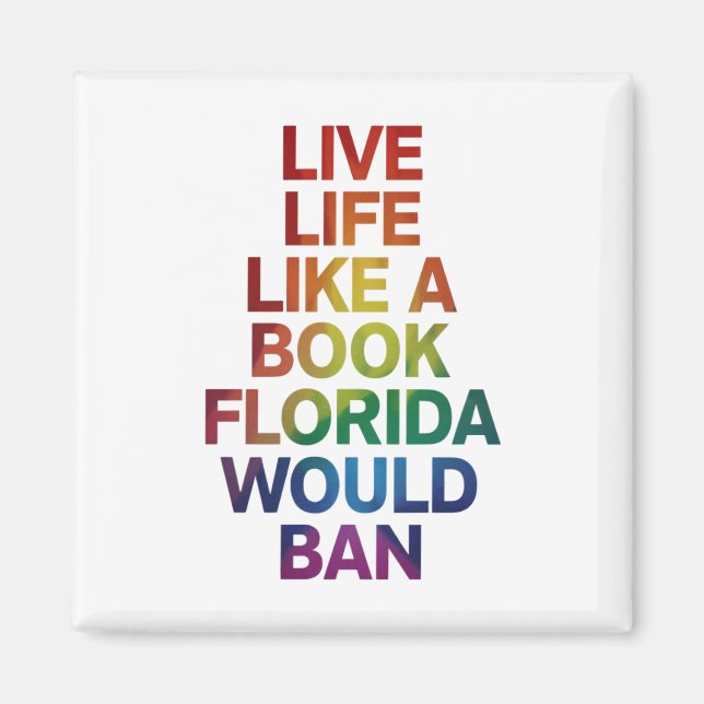 Imán Vive como el libro que Florida prohibiría regalo d (Frente)