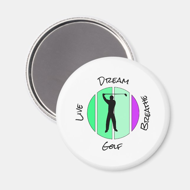 Imán Vive, sueña, respira golf (Anverso/Reverso)