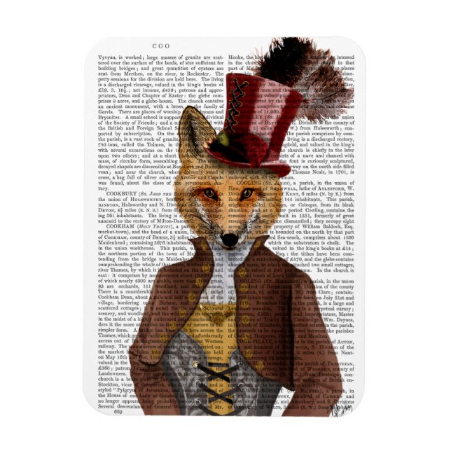 Imán Vivienne Steampunk Fox (Vertical)