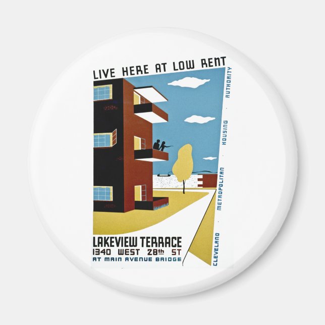 Imán Vivir aquí en alquiler bajo (Frente)