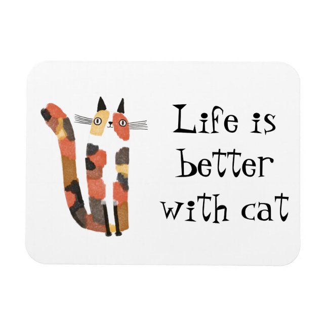 Imán Vivir es mejor con el gato (Horizontal)