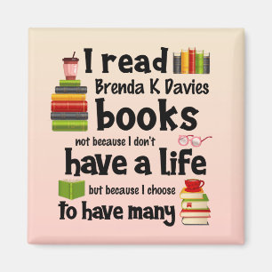 Imán Vivo muchas vidas leyendo libros de Brenda K Davie