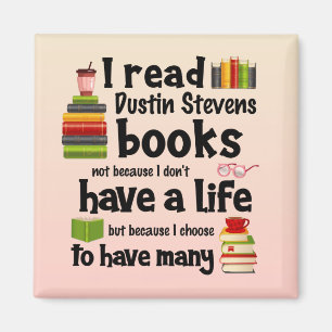 Imán Vivo muchas vidas leyendo libros de Dustin Stevens