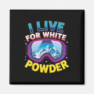 Imán Vivo por la nieve en polvo blanca Cool Snowboar