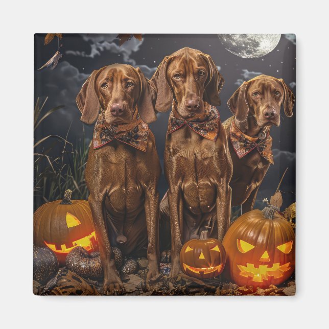 Imán Vizsla Halloween Spooky (Frente)
