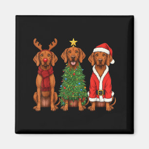 Imán Vizsla Retro Navidad Santa Reno Amante Perros 