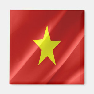 Imán VN - Vietnam - Bandera Vietnamita ondeando