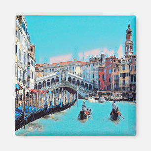 Imán VNT006 VENECIA, RIALTO, Góndolas, Italia, Frigoríf