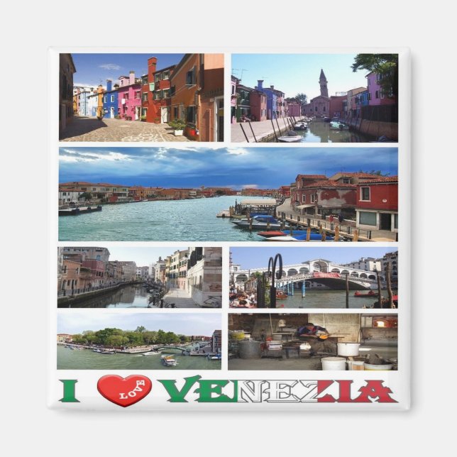 Imán VNT030 VENECIA I Love, Mosaic, Italia, Fridge (Frente)