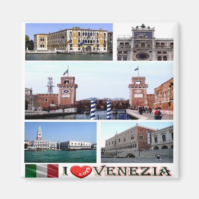 Imán VNT032 VENECIA I Love, Mosaic, Italia, Fridge (Frente)