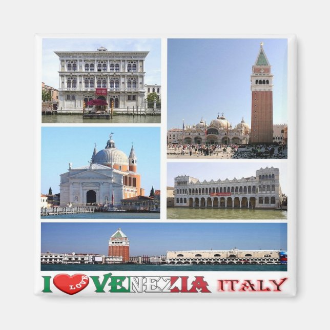 Imán VNT033 VENECIA I Love, Mosaic, Italia, Fridge (Frente)