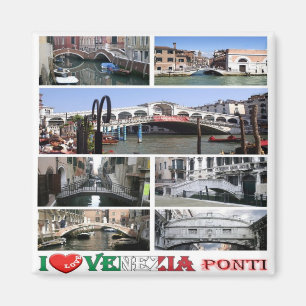 Imán VNT034 VENECIA, I Love, Mosaic, The Bridges, Fridg