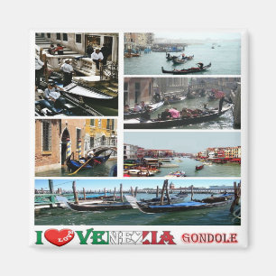 Imán VNT035 VENECIA, I Love, Gondolas, Italia, Fridge