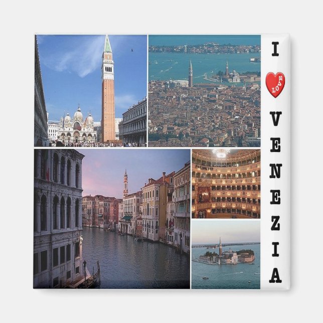 Imán VNT041 VENECIA I Love, Mosaic, Veneto, Fridge (Frente)