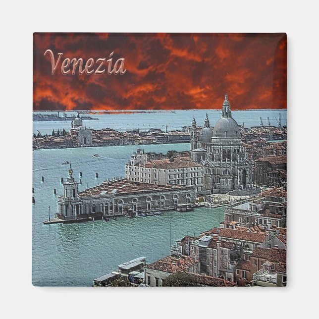 Imán VNT044 VENECIA, Punta Dogana, Veneto, Italia, Frid (Frente)