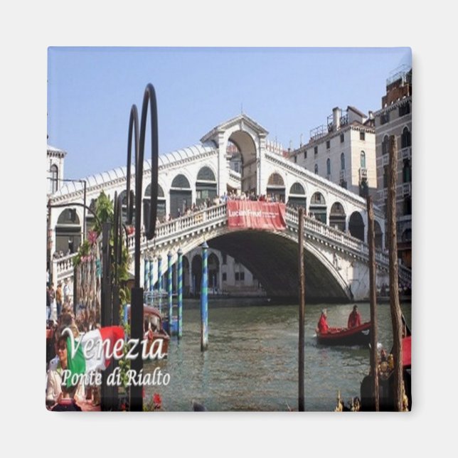 Imán VNT047 VENECIA, RIALTO BRIDGE, Italia, Fridge (Frente)