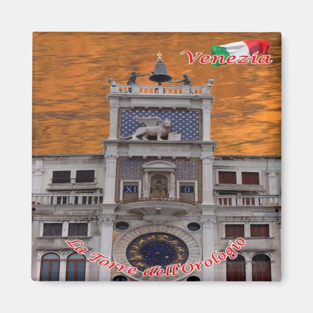 Imán VNT057 VENICE, The Clock Tower, Italia, Fridge (Frente)