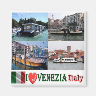 Imán VNT059 VENECIA, I Love, Mosaic, Italia, Fridge