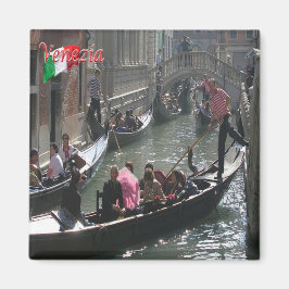 Imán VNT063 VENECIA, góndolas, Véneto, Italia, Fridge