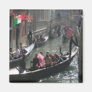 Imán VNT063 VENECIA, góndolas, Véneto, Italia, Fridge