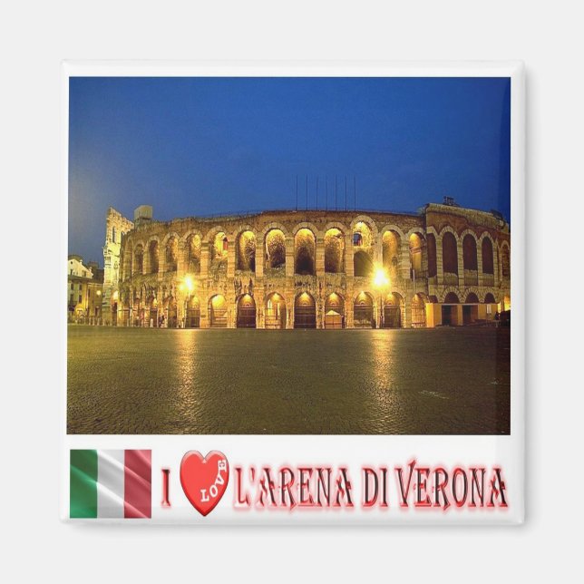 Imán VNT095 VERONA, ARENA I Love, Veneto, Italia, Fridg (Frente)