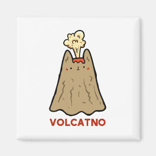 Imán Vol-cat-no Cute Cat Pun Magnet