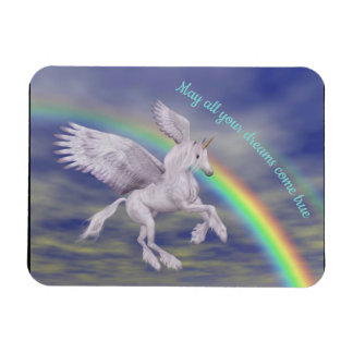 Imán Volando unicornio sobre el arcoiris sueña un cabal