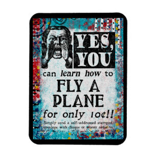 Imán Volar un avión - Funny anuncio de época